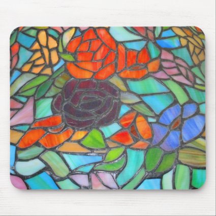 Stained Glass Floral Mousepad