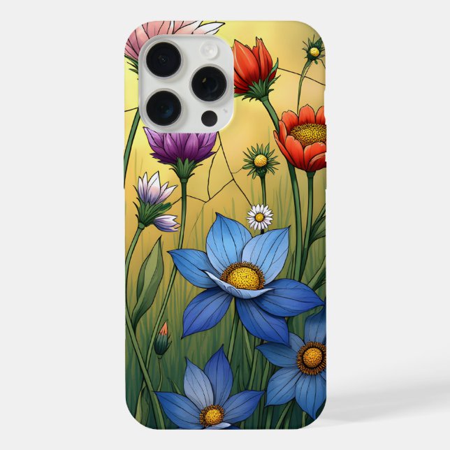 Stained Glass Florals iPhone Case (Back)