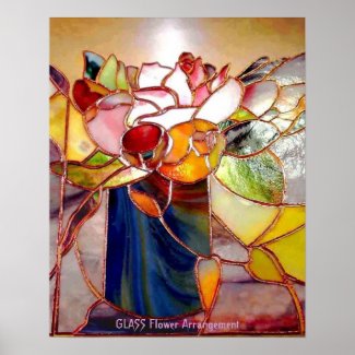 Stained Glass Flower Arrangement Elegant Poster