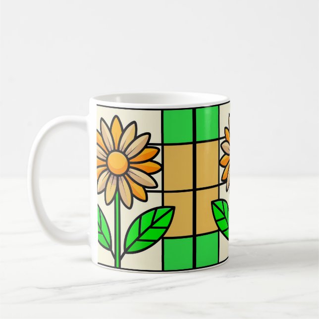 Stained Glass Flower Coffee Mug (Left)