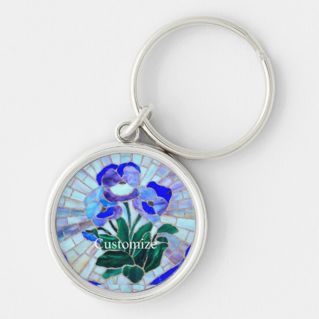 Stained glass flower design  keychain (Front)