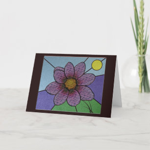 Stained Glass Flower Greetingcard Card