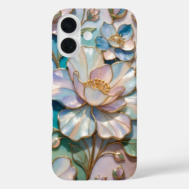 Stained Glass Flower iPhone Case Pastel Luxury (Back)