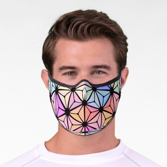 Stained-glass flower premium face mask