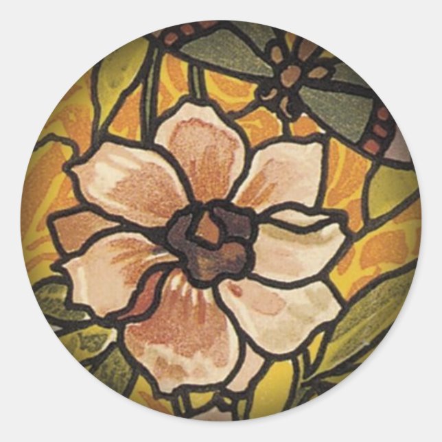 Stained glass flower Sticker (Front)