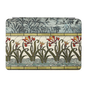 Stained Glass Flowers with Tan Border iPad Mini Cover