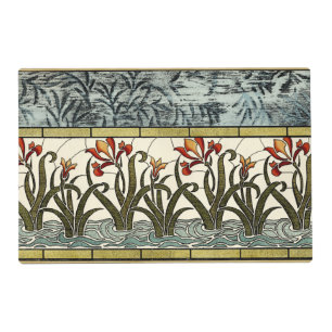 Stained Glass Flowers with Tan Border Placemat