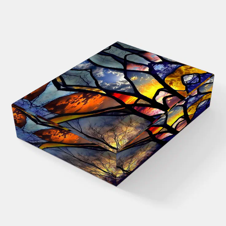 Stained Glass Forest Paperweight Zazzle