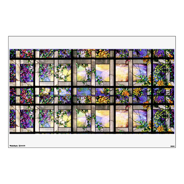 Stained Glass Garden Wall Decal Zazzle
