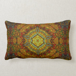 Stained Glass Gas Ring Mandala Pillow