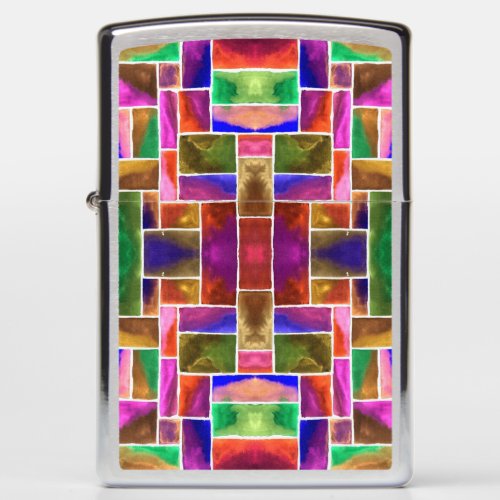 Stained Glass Geometric Pattern Zippo Lighter