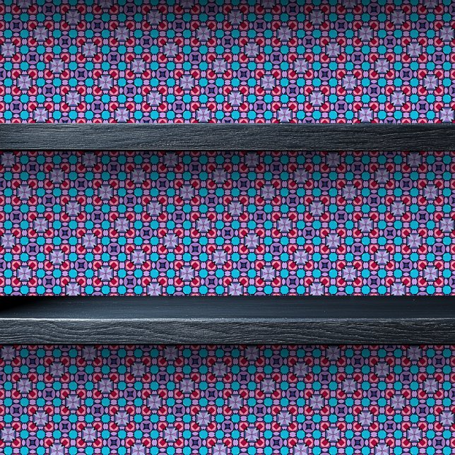 Stained Glass Geometric Tiny Print Wallpaper (Stained Glass Geometric Tiny Print Wallpaper on  Shelf)