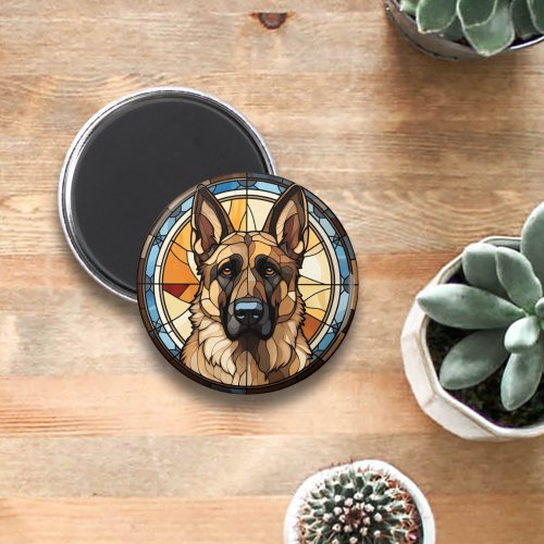 Stained Glass German Shepherd Dog Lover Magnet