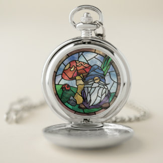 Stained Glass Gnome Pocket Watch