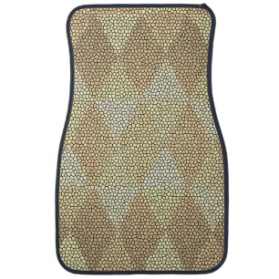 Stained Glass Gold Diamond Pattern Car Floor Mat