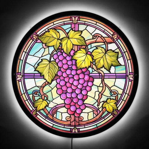 Stained Glass Grapes LED Sign