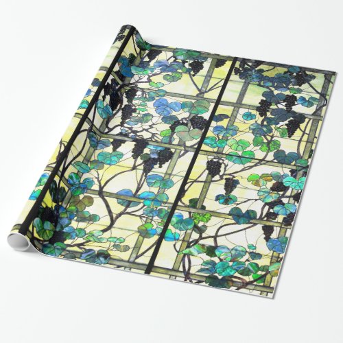 Stained Glass Grapevines Wrapping Paper