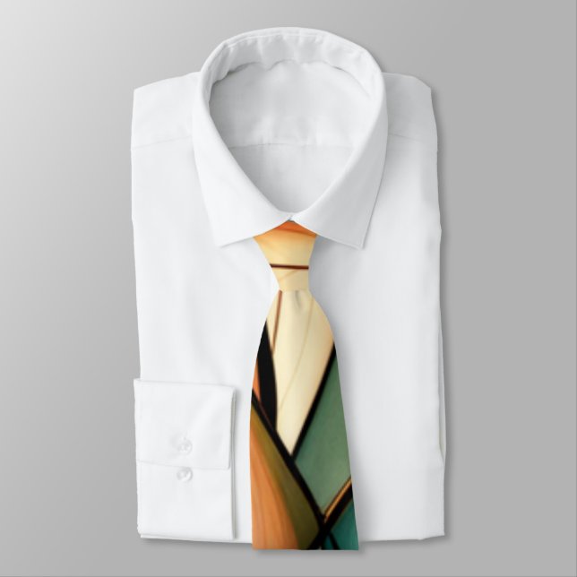 Stained-Glass Grass Neck Tie (Tied)