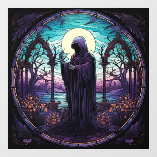 Stained Glass Grim Reaper Window Cling