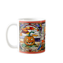 Stained Glass Halloween Pumpkin Mug