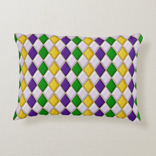 Stained Glass Harlequin Accent Pillow (Back)