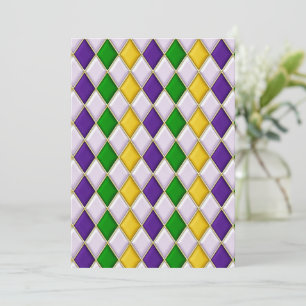 Stained Glass Harlequin Holiday Card