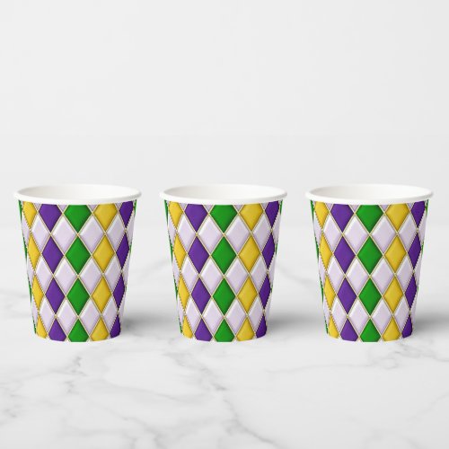 Stained Glass Harlequin Paper Cups