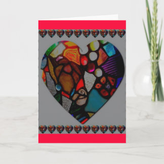 stained glass heart greeting card