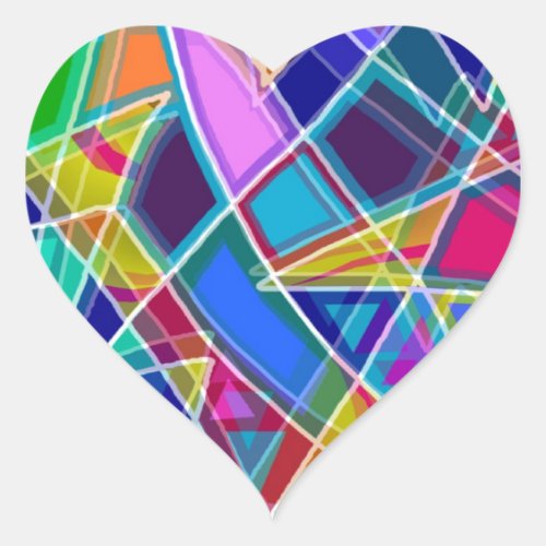 Stained Glass Heart Sticker