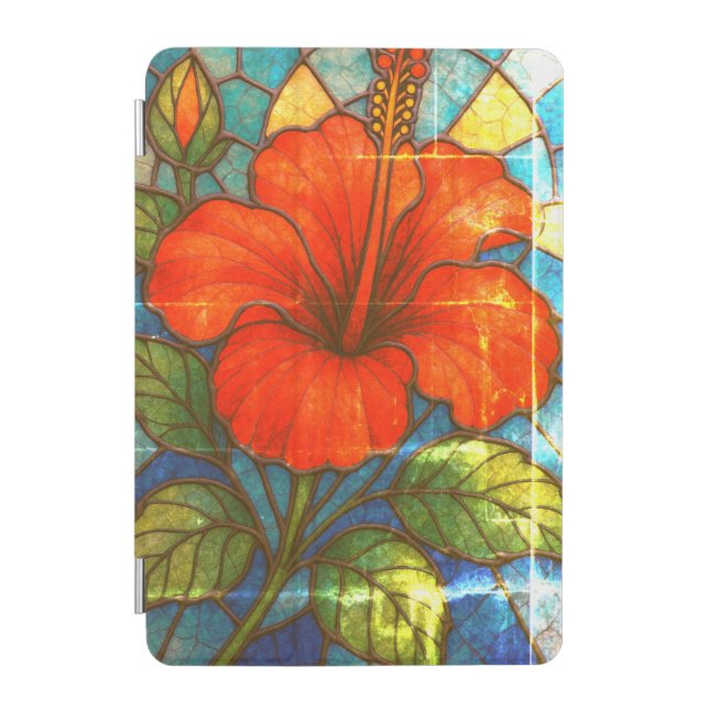 Stained Glass Hibiscus  iPad Mini Cover (Front)