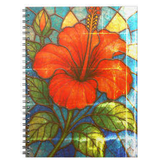 Stained Glass Hibiscus Notebook