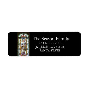 Stained glass Holiday Address Label