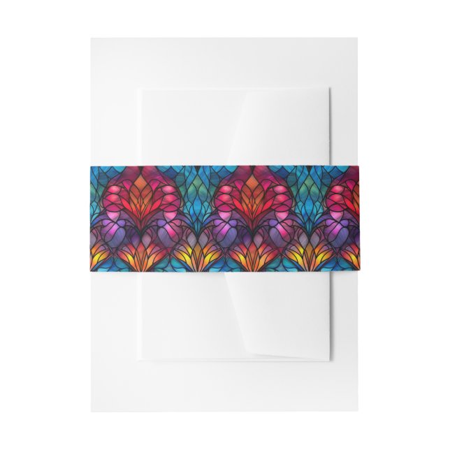Stained Glass Holiday Card Invitation Belly Band (Front Example)