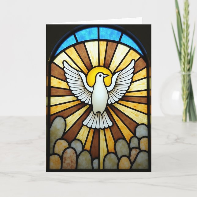 Stained Glass Holy Spirit Dove Card (Front)