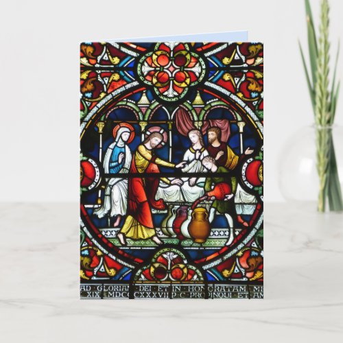 stained glass holy union greeting card