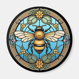 Stained Glass Honeybee Magnet