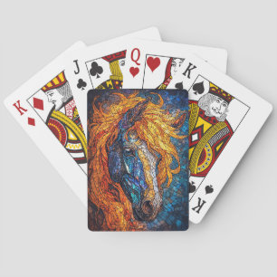 Stained Glass Horse Design Poker Cards