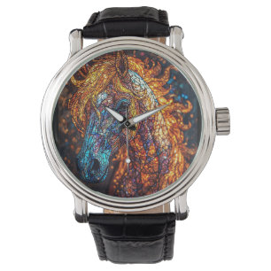 Stained Glass Horse Design Watch