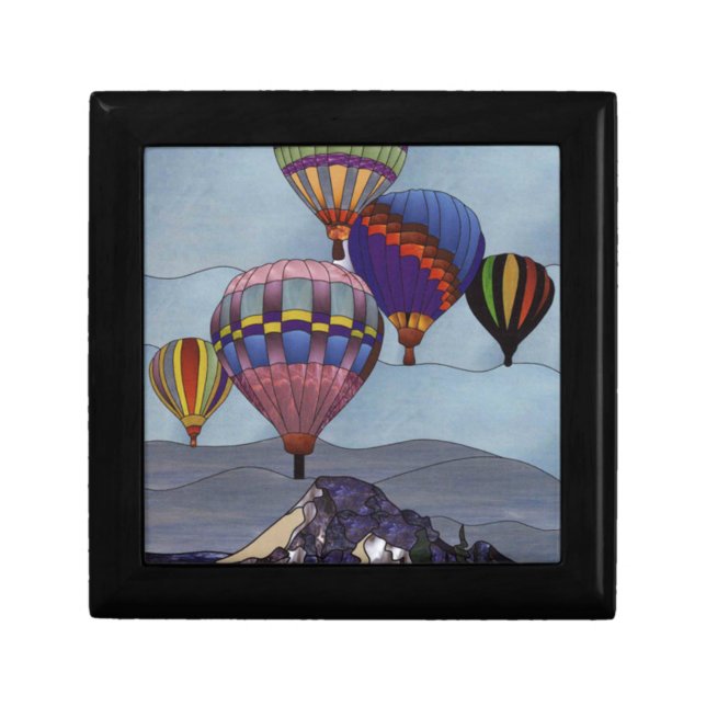 Stained glass hot air balloons gift box (Front)