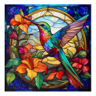 Stained Glass Hummingbird Acrylic Wall Art