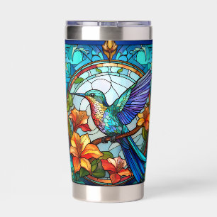 Stained Glass Hummingbird In Trumpet Flowers Insulated Tumbler