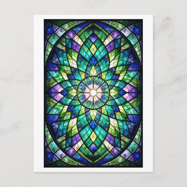 Stained Glass Illustration Postcard (Front)