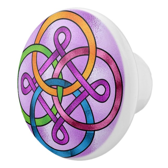 Stained Glass Image Ceramic Knob (Right)