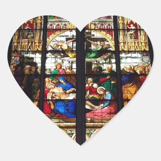 Stained-glass image heart sticker (Front)