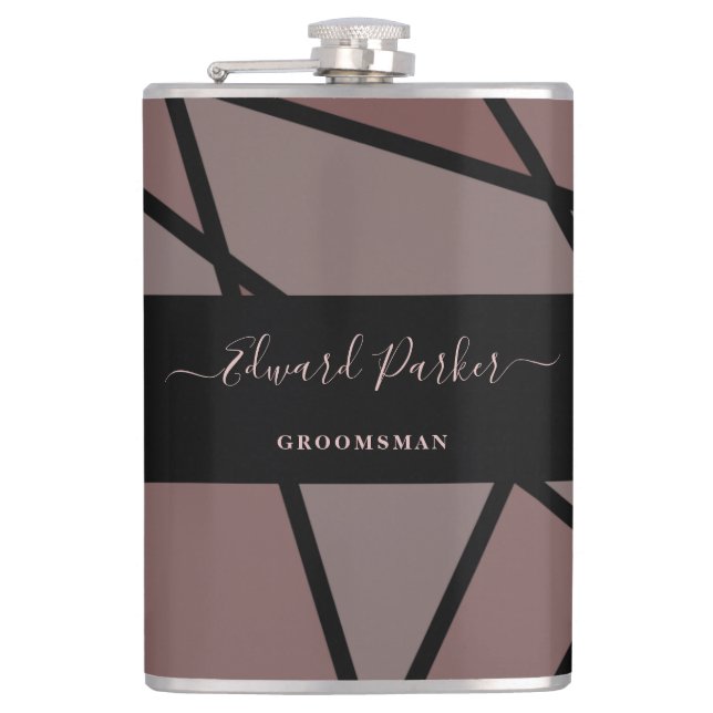 Stained Glass Imitation to Thank Groomsmen Flask (Front)