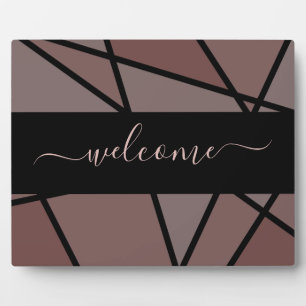 Stained Glass Imitation to Welcome Business Plaque