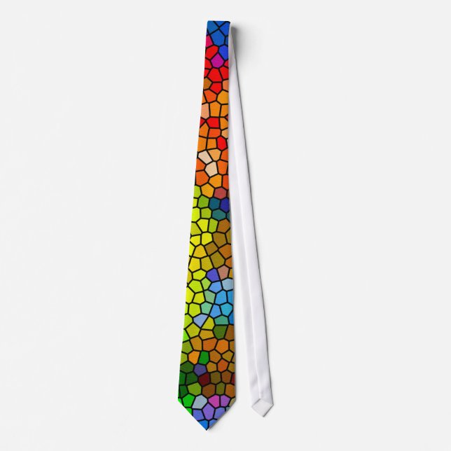 Stained Glass In Green, Pink  and Blue Tie (Front)