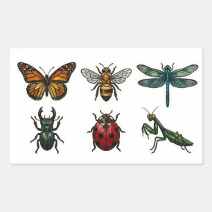 Stained Glass Insect & Bug Sticker Set