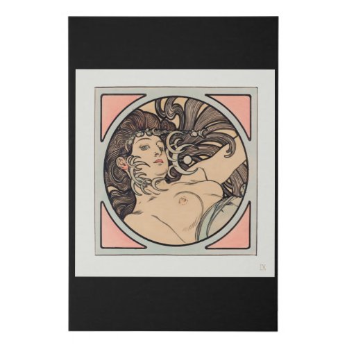 Stained Glass Inspired Goddess Illustration Faux Canvas Print