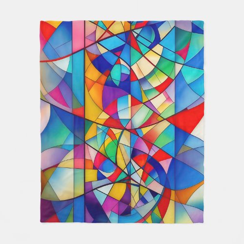 Stained Glass Intermingled  Fleece Blanket